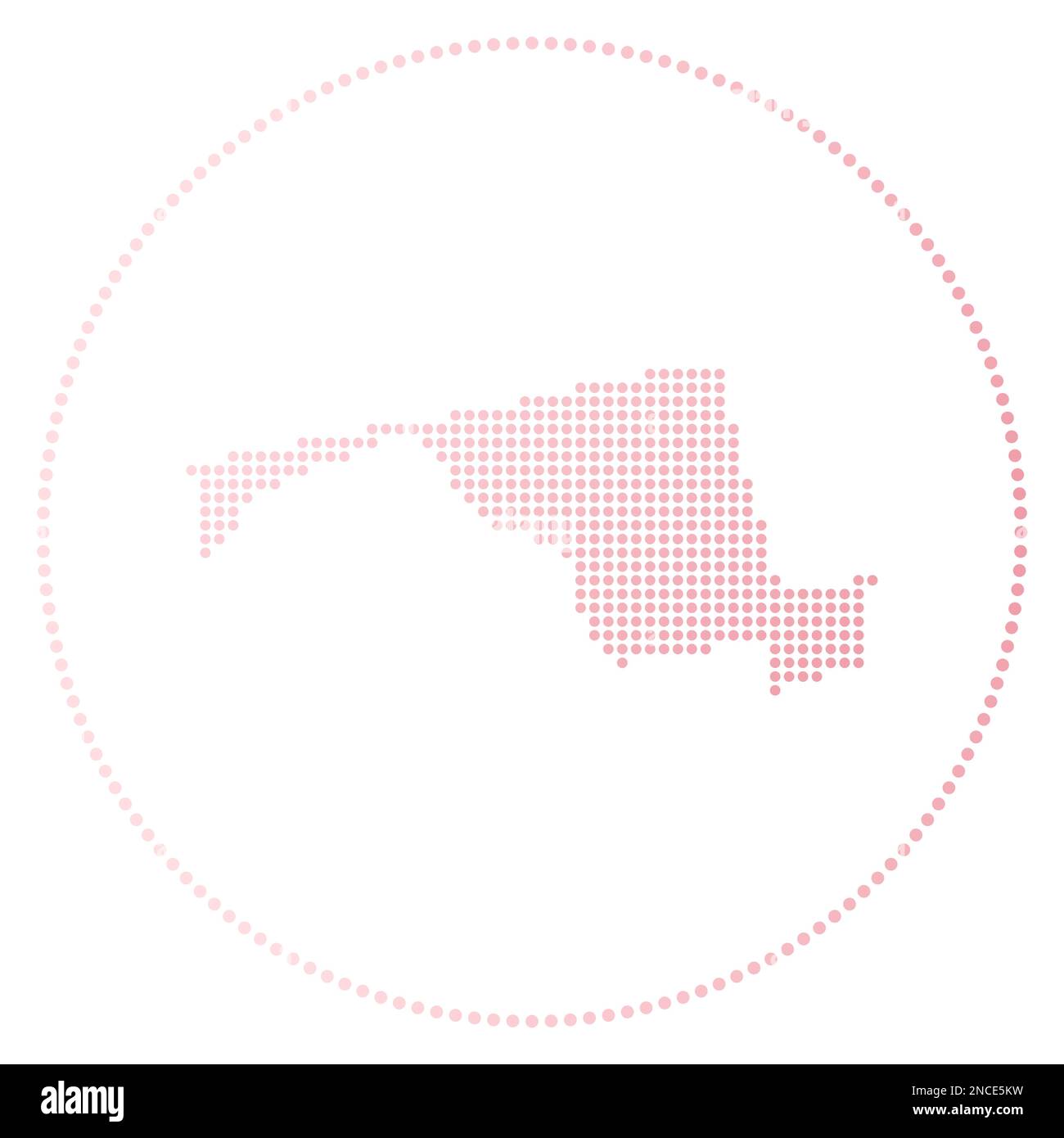 Badge numérique du Maryland. Carte de style pointillé du Maryland en cercle. Icône Tech de l'état américain avec des points dégradés. Illustration vectorielle vibrante. Illustration de Vecteur