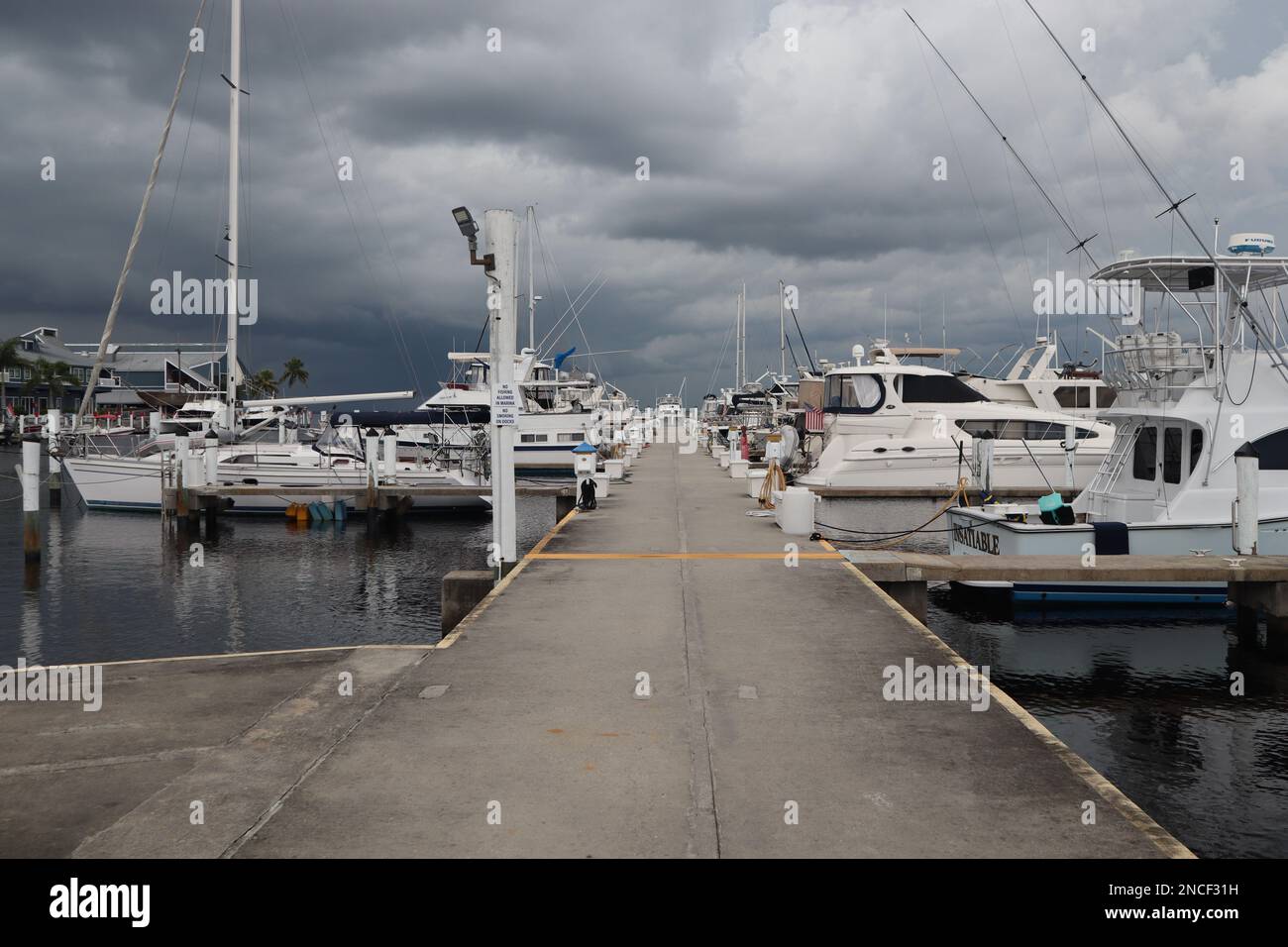 Quais pour bateaux Fisherman's Village Punta Gorda FL. Banque D'Images