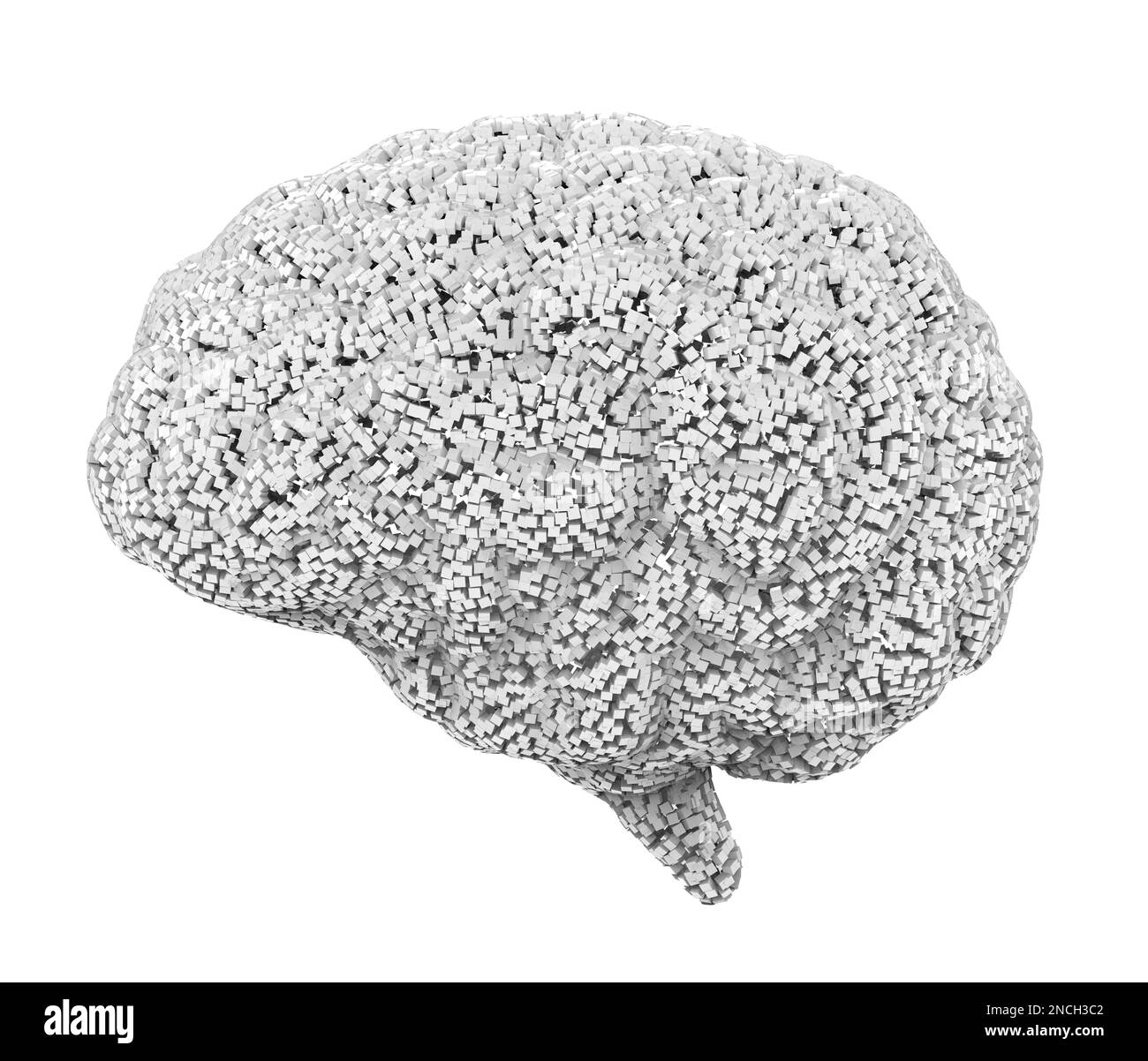 Cerveau ai avec 3D rendu blanc cerveau électronique ou numérique Banque D'Images