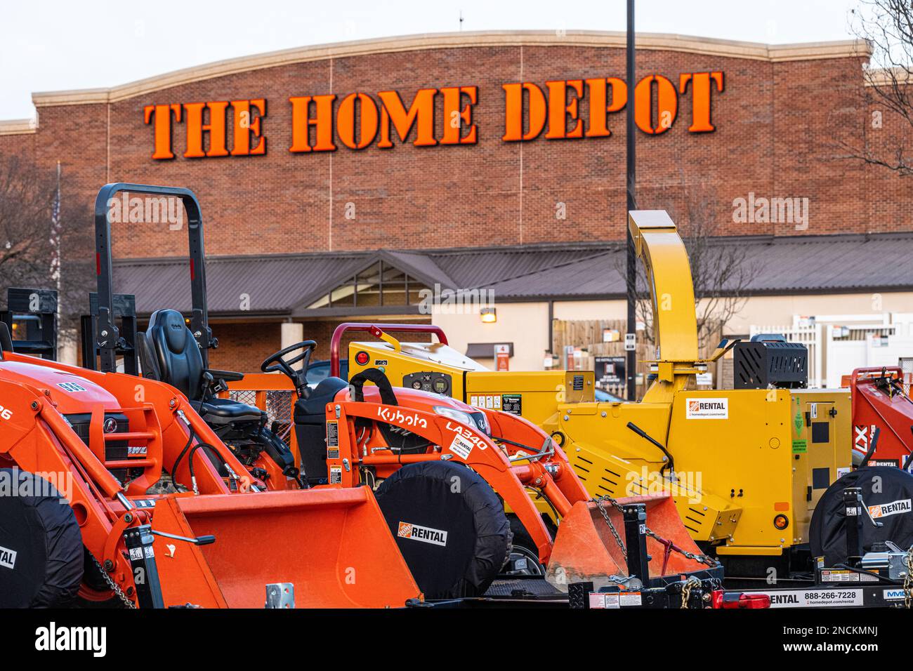 Home Depot à Metro Atlanta avec une gamme de location d'équipement pour la construction, l'industrie et l'agriculture. (ÉTATS-UNIS) Banque D'Images
