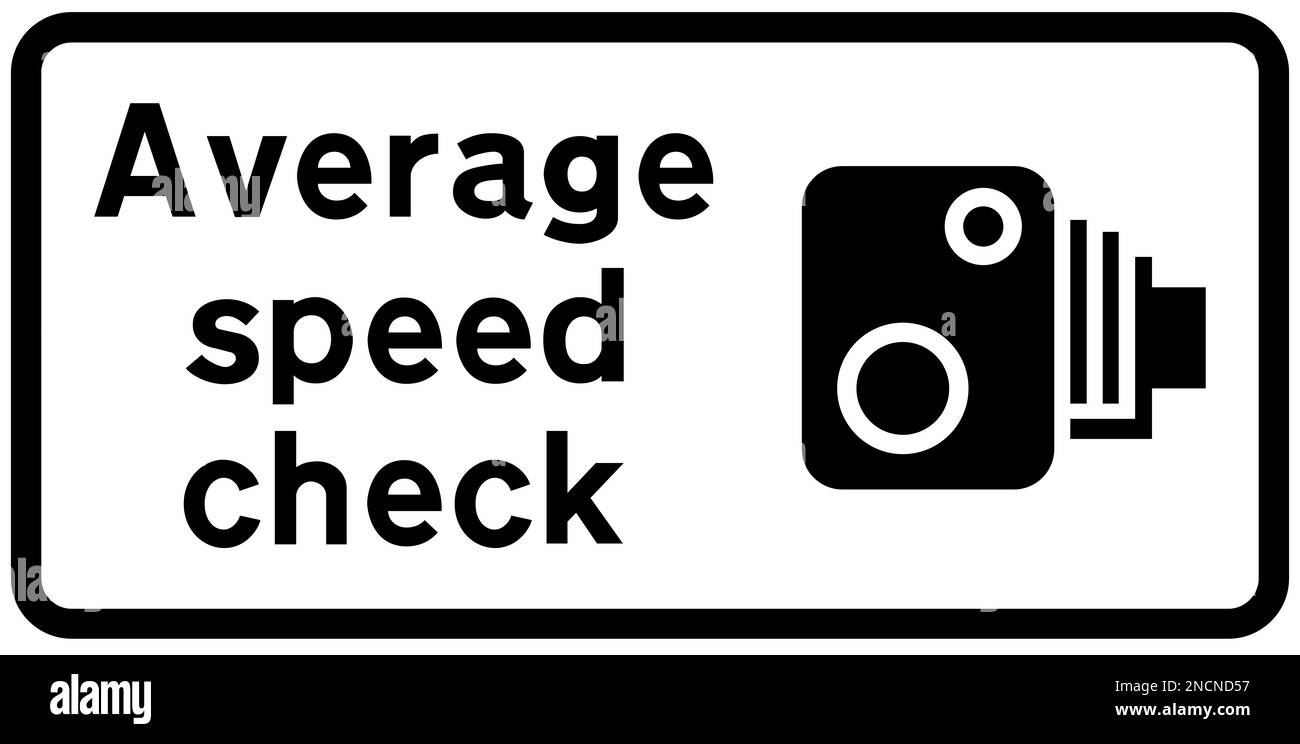 Vérifiez la vitesse moyenne au panneau de signalisation britannique Banque D'Images Vérifiez la vitesse moyenne au panneau de signalisation britannique Banque D'Images