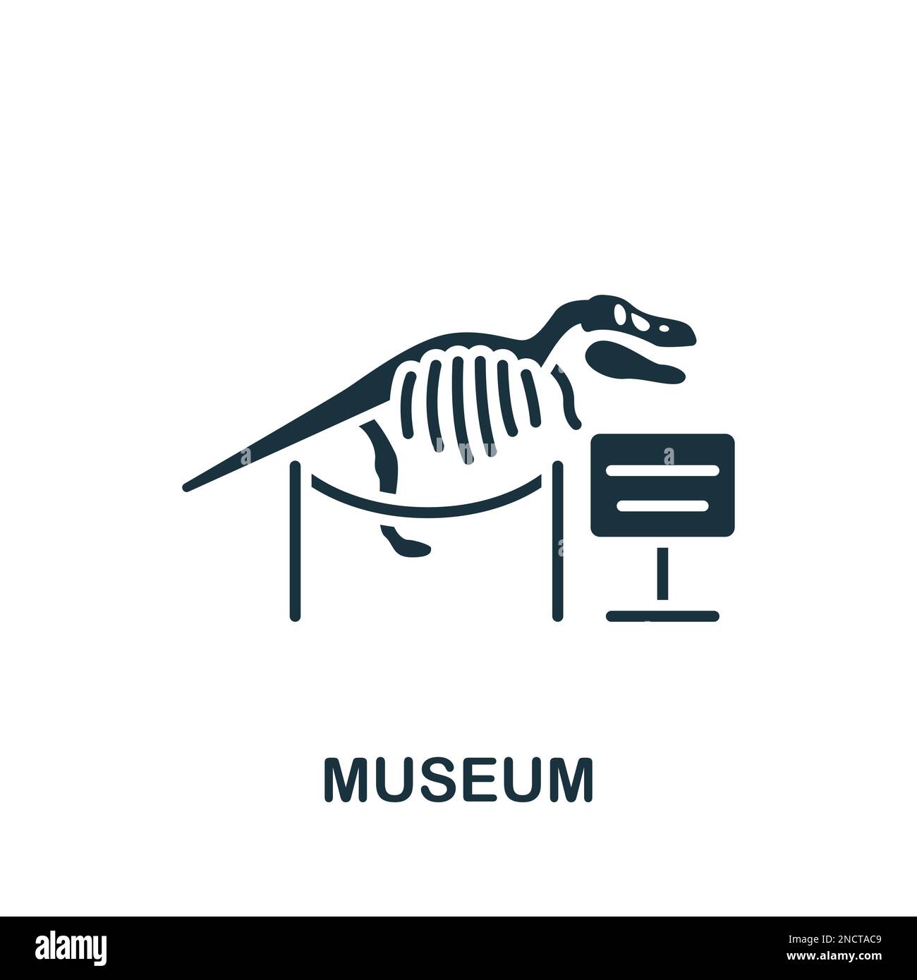 Icône du musée. Panneau monochrome simple de la collection de divertissement. Icône du musée pour le logo, les modèles, la conception Web et les infographies. Illustration de Vecteur