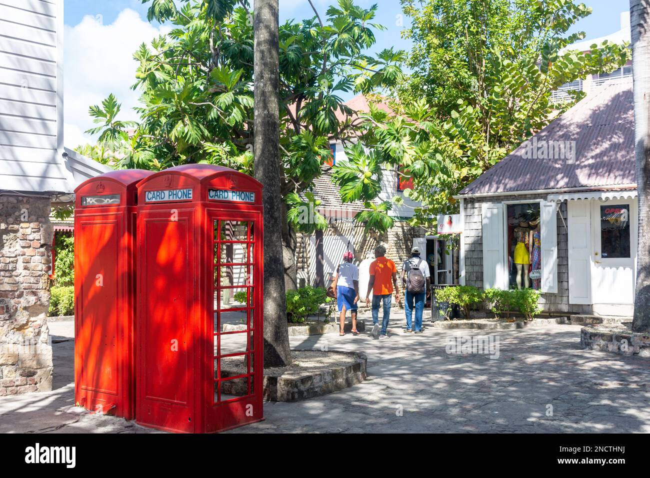 Boutiques, historique Redcliffe Quay, St John's, Antigua, Antigua-et-Barbuda, Antilles néerlandaises, Caraïbes, Caraïbes Banque D'Images