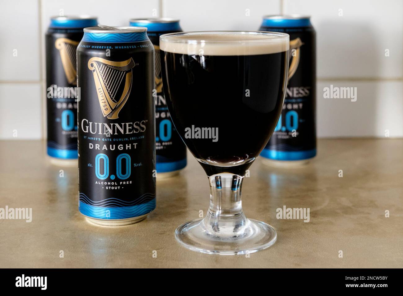 Guinness 0,0 bière sans alcool. Banque D'Images