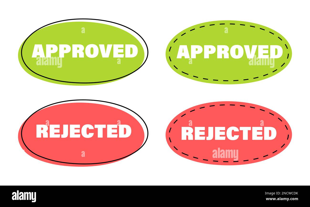 Décision approuvée ou rejetée. Éléments du quiz Illustration de Vecteur