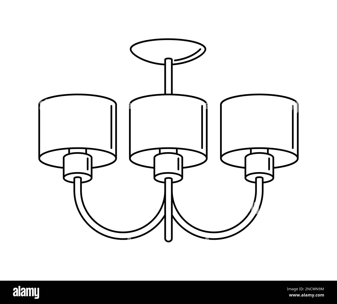 Illustration du lustre. Equipement d'éclairage électrique. Image industrielle ou commerciale. Icône pour le site Web et la boutique. Illustration de Vecteur