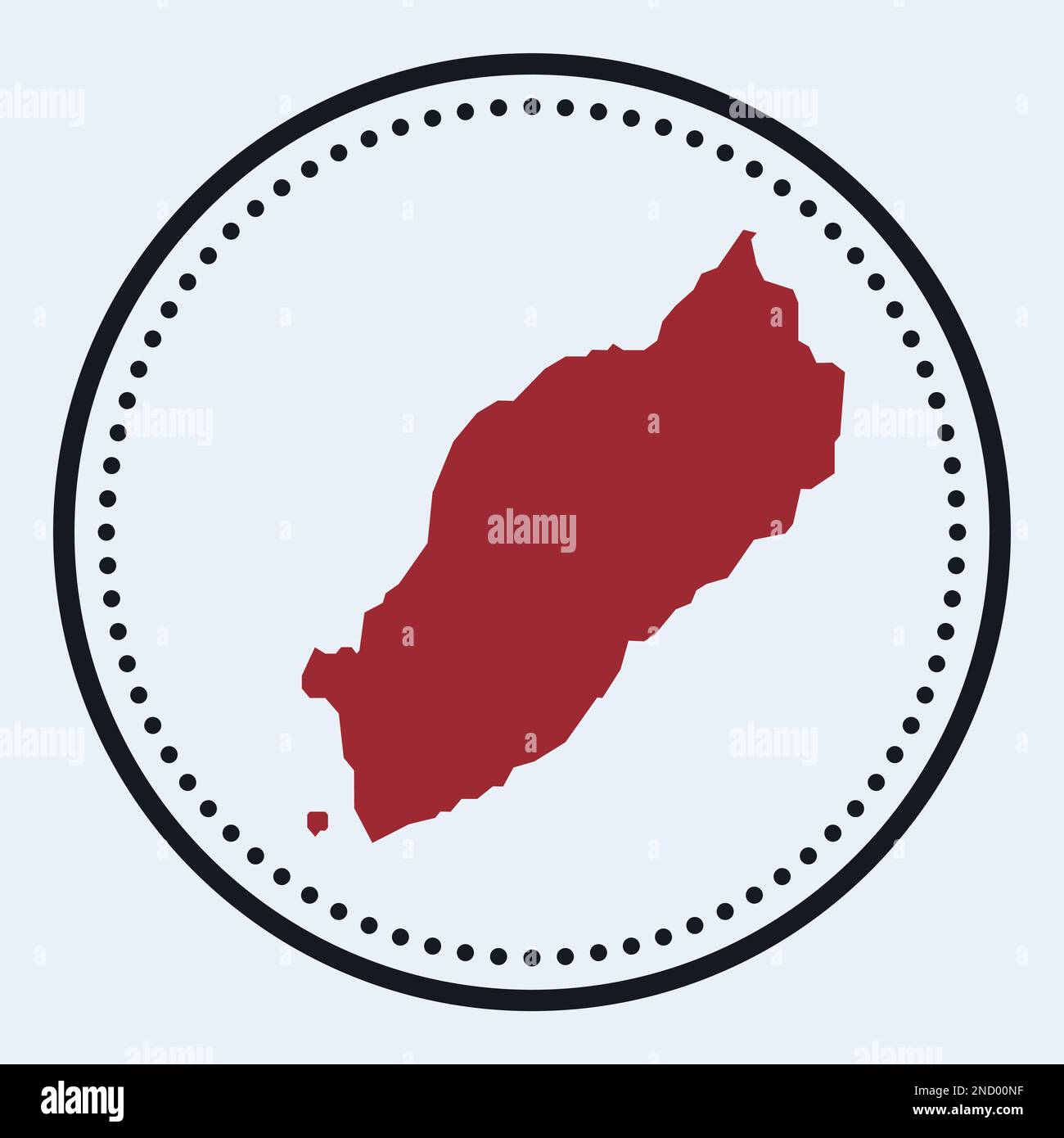 Timbre rond Itsukushima. Logo rond avec plan de l'île et titre. Badge Itsukushima minimaliste élégant avec carte. Illustration vectorielle. Illustration de Vecteur