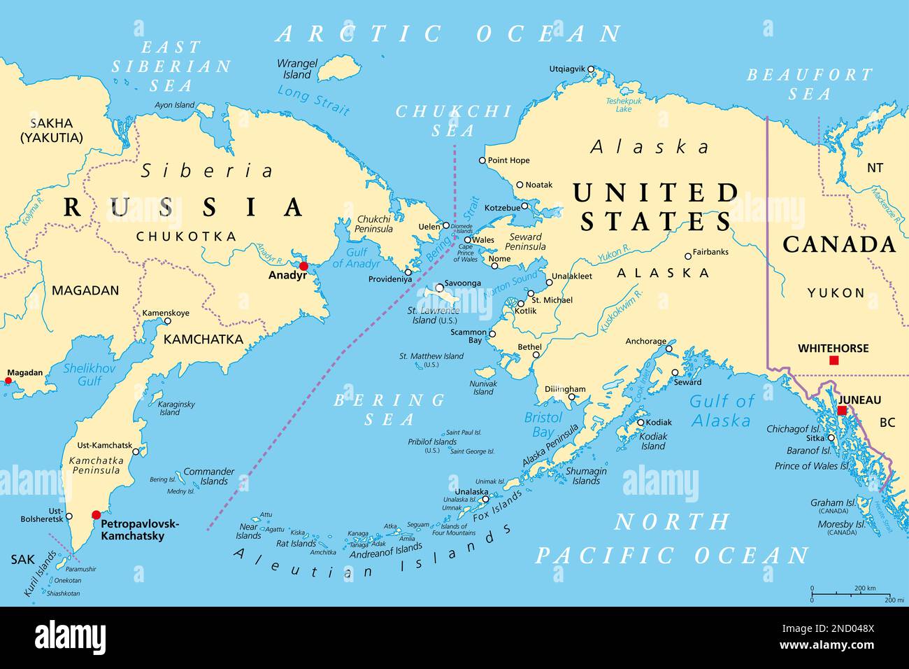 Detroit Separant La Russie De L Alaska Bering alaska russia Banque de photographies et d'images à haute résolution  - Alamy