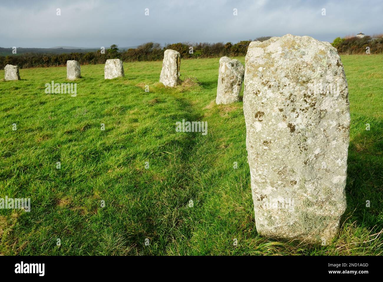 Merry Maidens Stone Circle, Penwith, Cornwall, Royaume-Uni - John Gollop Banque D'Images