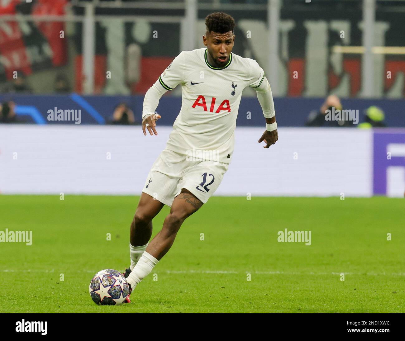 Milan 14 février 2023 Stade G. Meazza Ligue des champions de l'UEFA 2022/23 AC Milan Tottenham Hotspur dans la photo : Emerson Tottenham Hotspur Banque D'Images