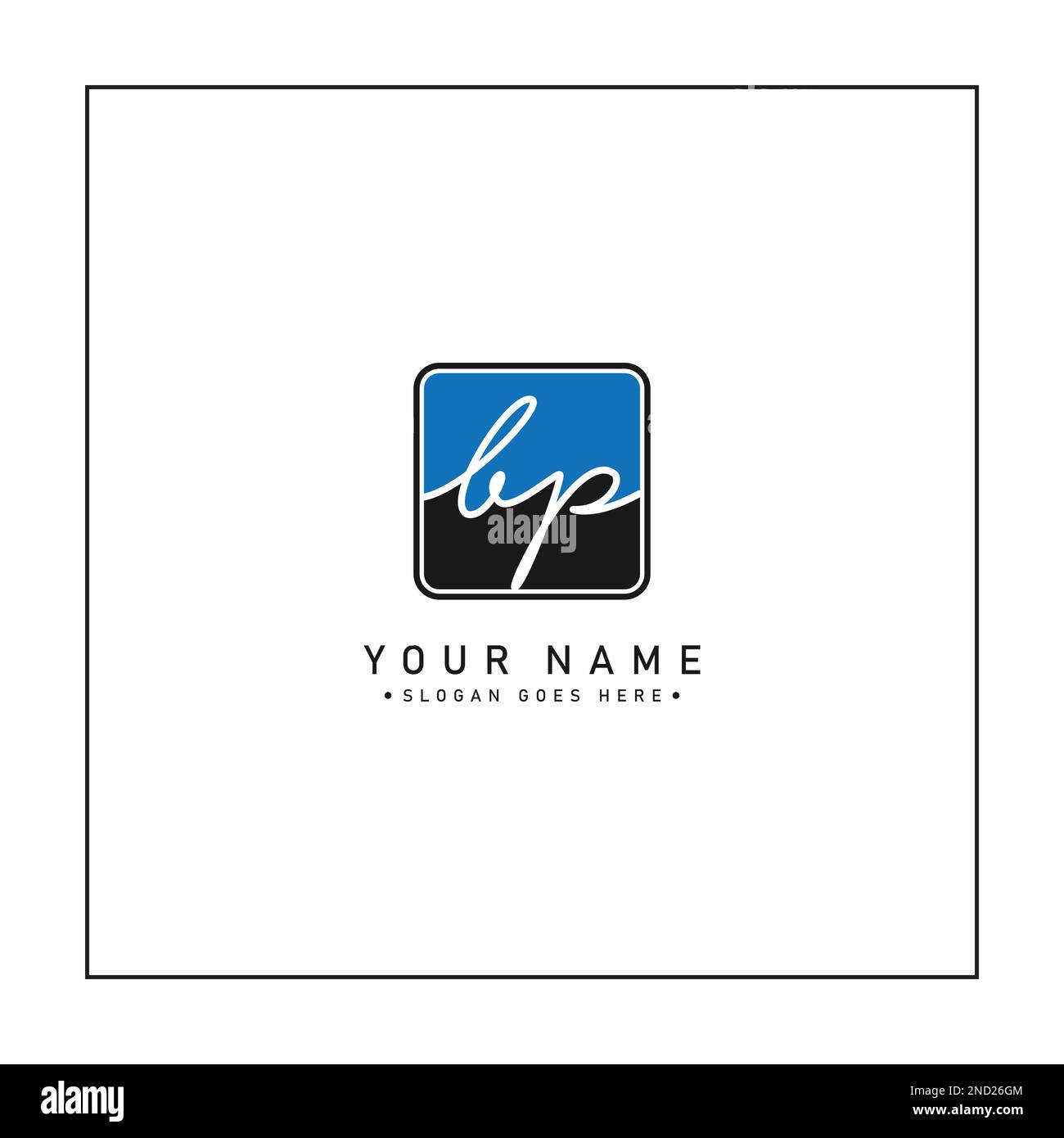 Logo de signature simple pour Alphabet BP - Signature manuscrite pour la photographie et la mode Business Illustration de Vecteur