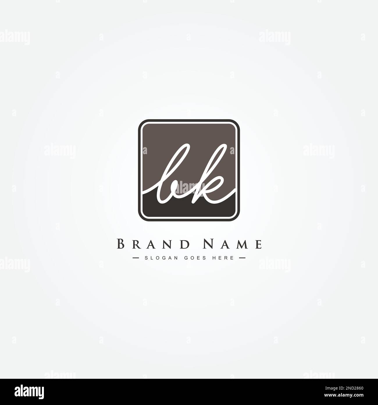 Logo BK simple Signature - modèle vectoriel manuscrit pour logo B et K. Illustration de Vecteur