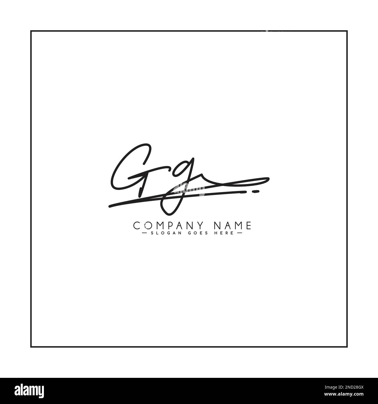 GG logo initial dans le style Signature pour la photographie et la mode d'affaires - dessin main logo Signature Vector Illustration de Vecteur