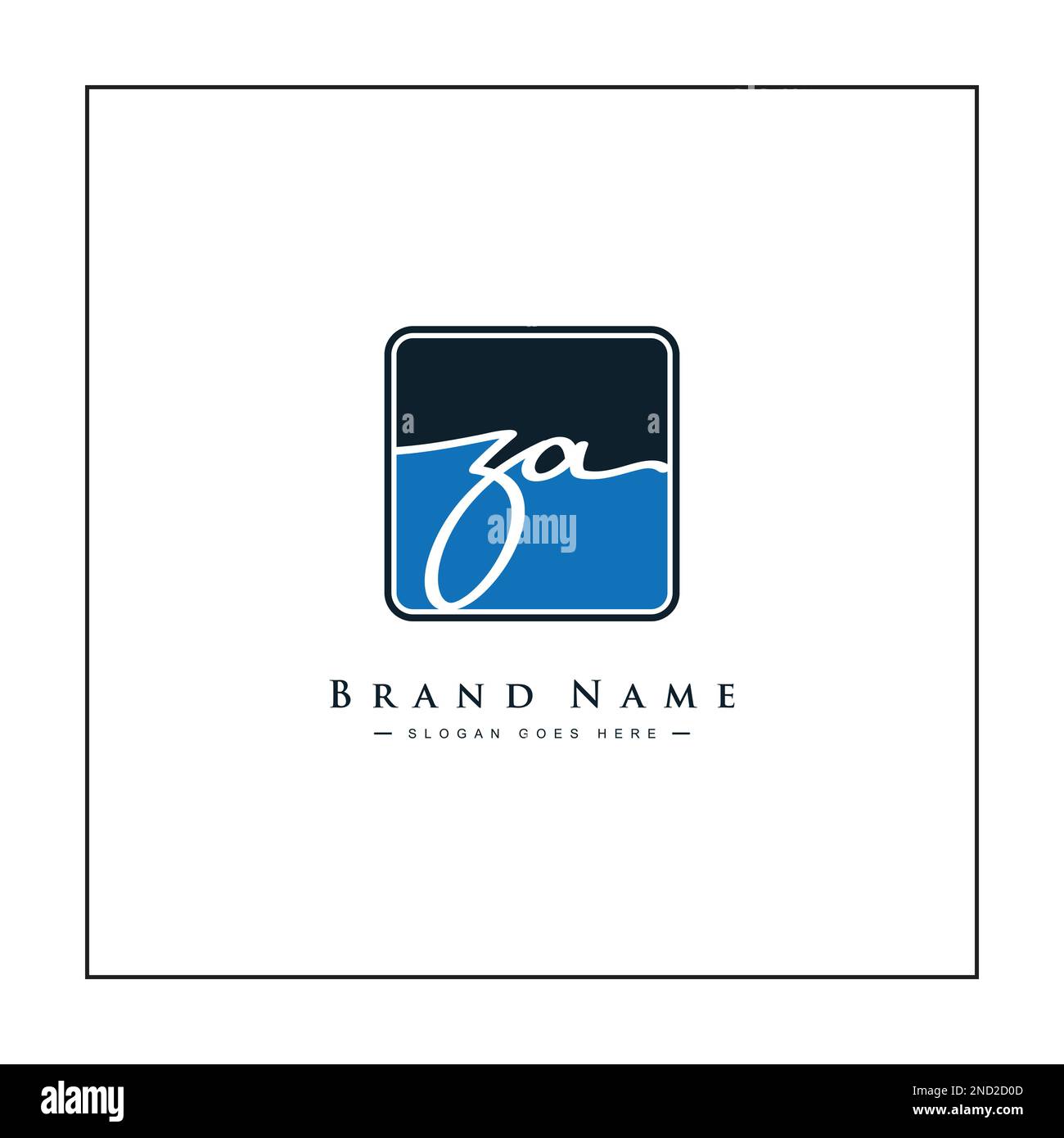 ZA logo initial dans le style Signature pour la photographie et la mode d'affaires - dessin main logo Signature Vector Illustration de Vecteur