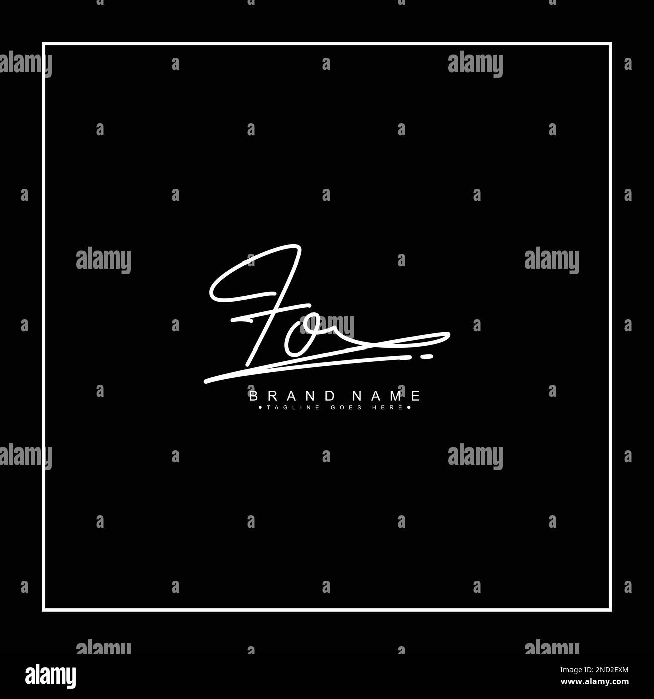 FO Signature logo manuscrit - modèle de logo vectoriel pour les secteurs de la beauté, de la mode et de la photographie Illustration de Vecteur