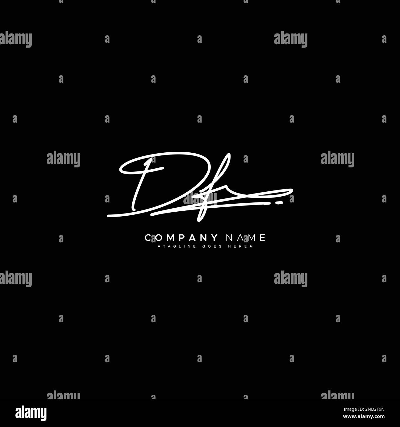 DF logo initial dans le style Signature pour la photographie et la mode d'affaires - dessin main logo Signature Vector Illustration de Vecteur