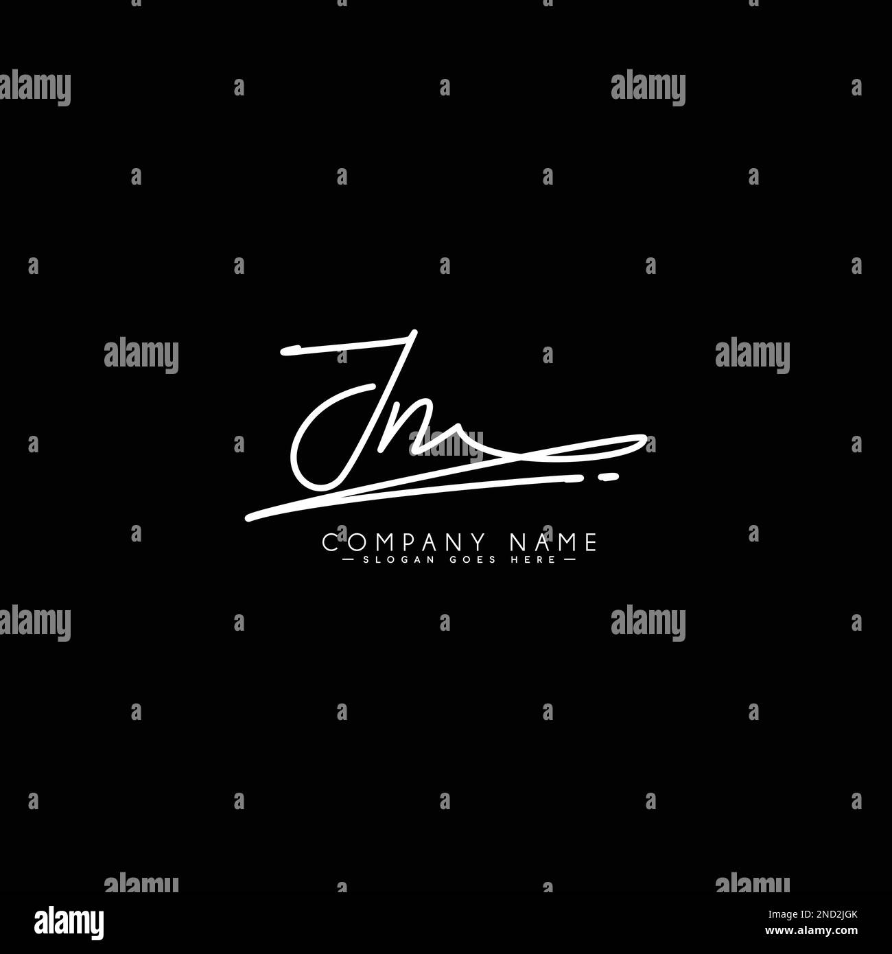 Logo Signature simple pour Alphabet JN - Signature manuscrite pour la photographie et la mode Illustration de Vecteur