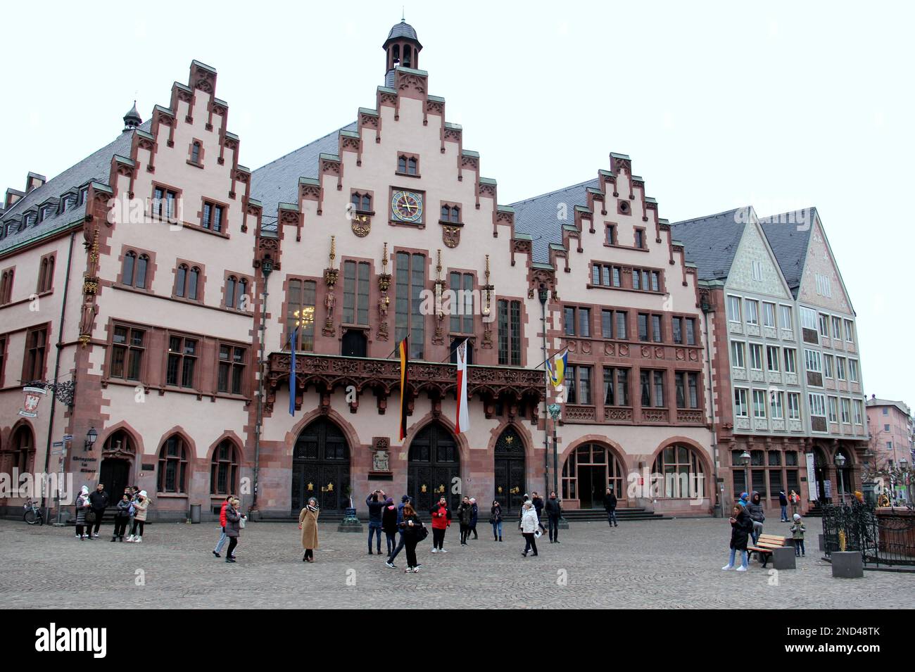 Roemer, bâtiment médiéval dans la vieille ville, hôtel de ville (Rathaus) de Francfort depuis plus de 600 ans, Francfort, Allemagne Banque D'Images