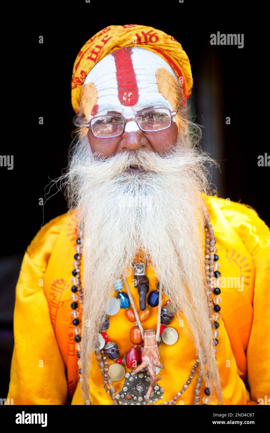 Sadhu ou saint homme, Katmandou, Népal Banque D'Images