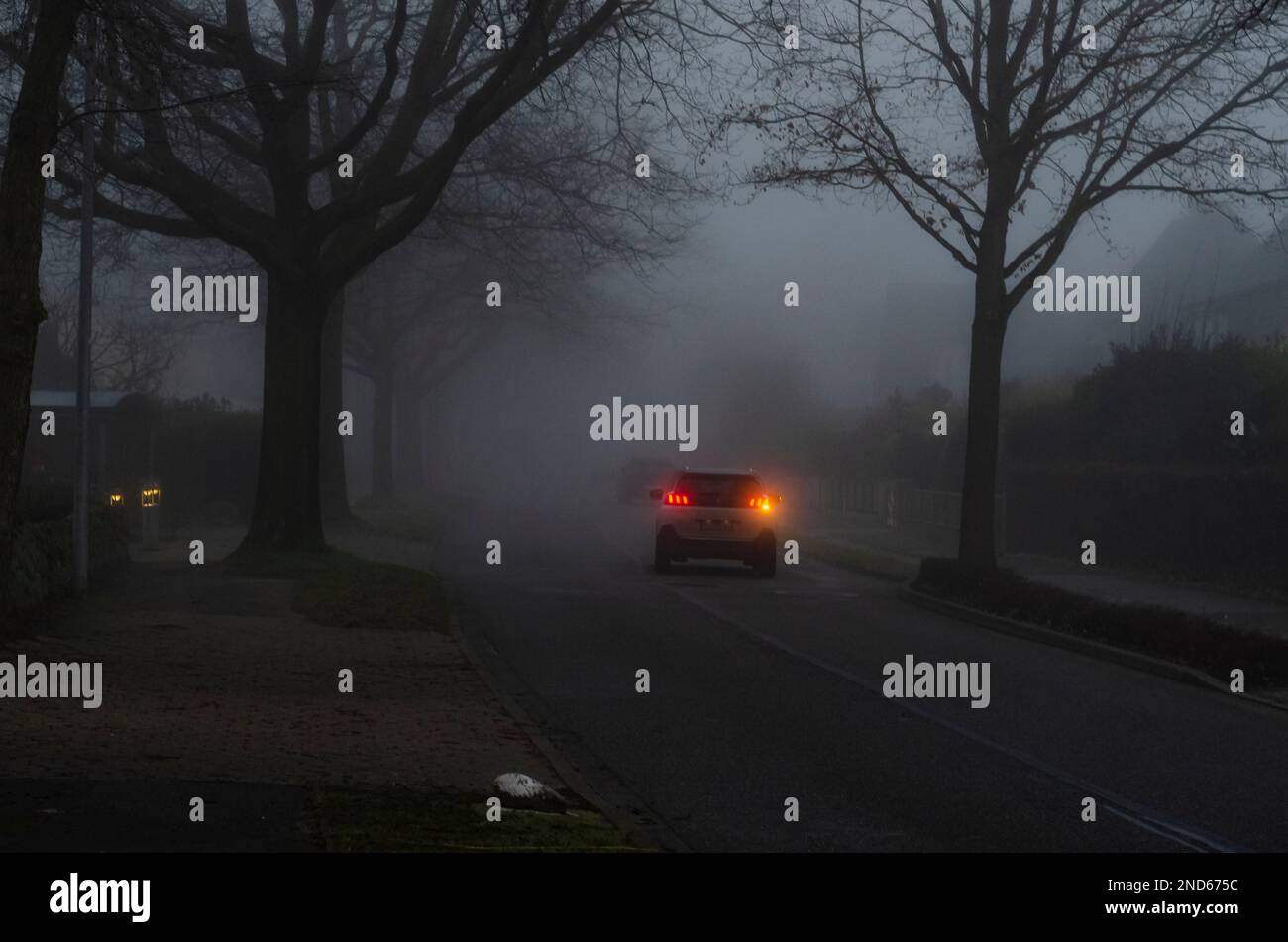 Un matin froid et brumeux Banque D'Images