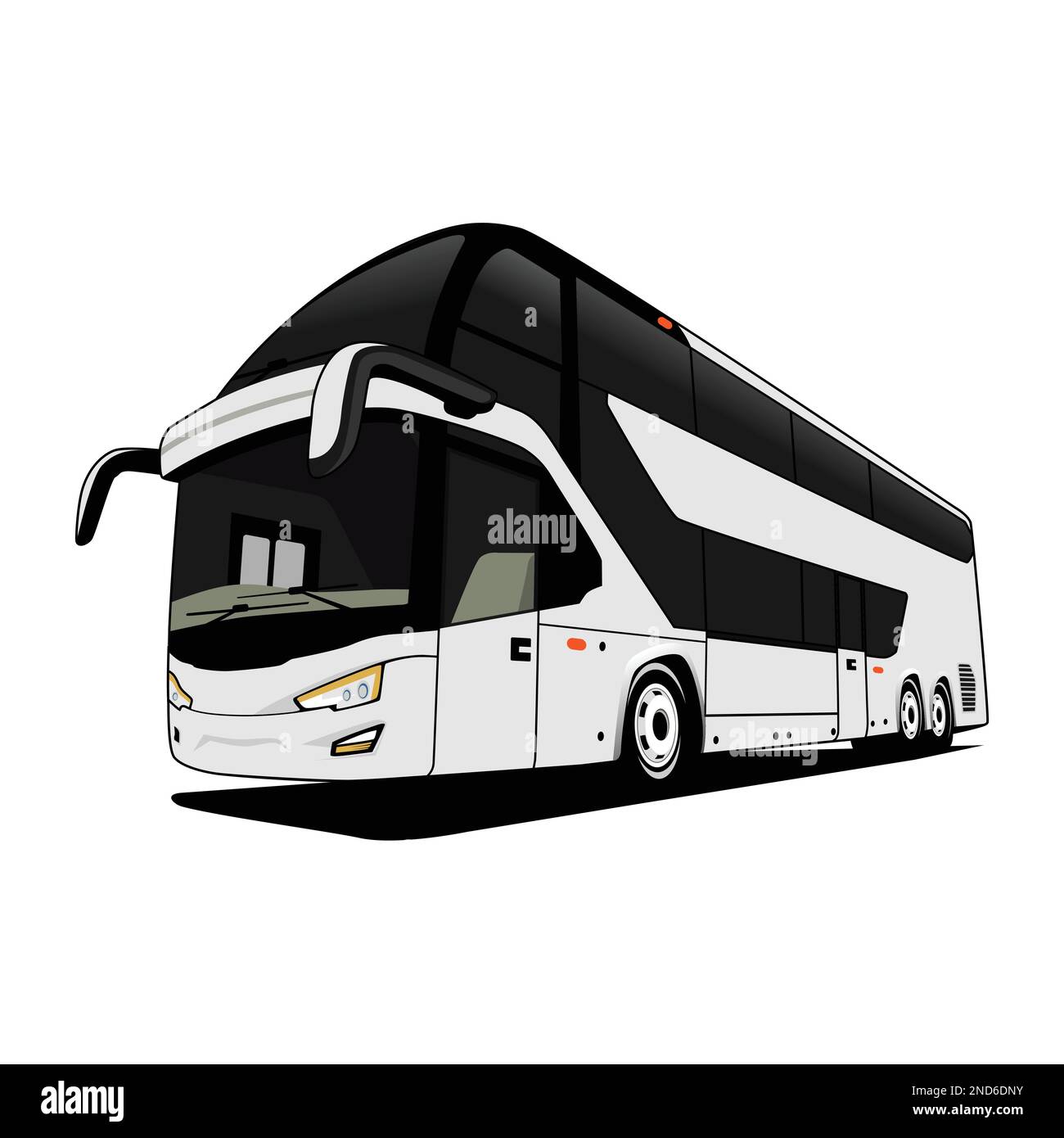 Concept de transport urbain en bus à impériale. Illustration vectorielle sur fond blanc Illustration de Vecteur