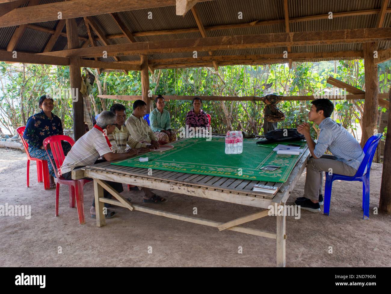 Diverses images des réunions communautaires DU TCHAD (Santé communautaire et développement agricole) facilitées par Kakada. Le projet vise à améliorer l'acce Banque D'Images