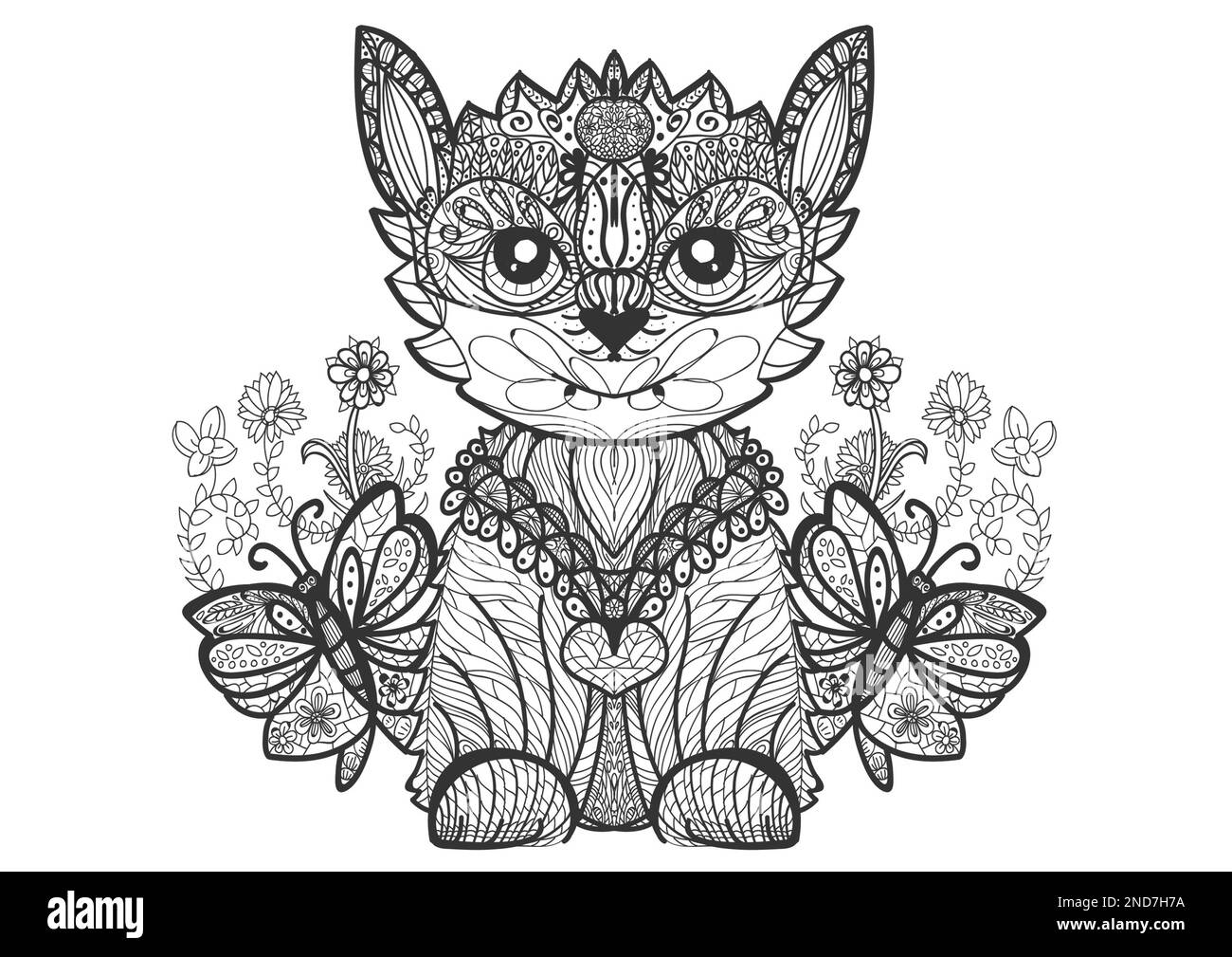 coloriage-chat-mignon-banque-de-photographies-et-d-images-haute