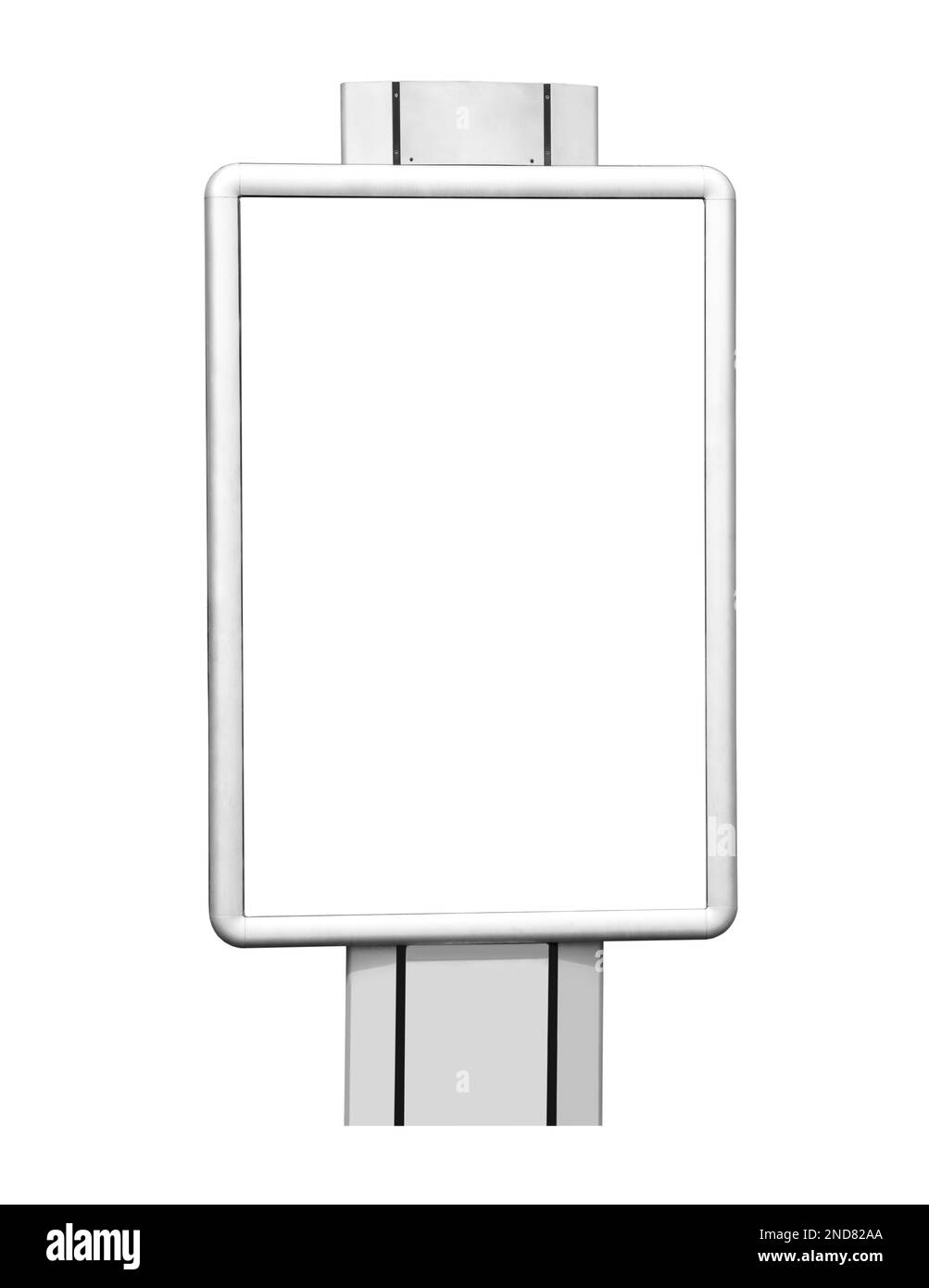 Panneau publicitaire vierge isolé sur blanc. Maquette pour le design Banque D'Images Panneau publicitaire vierge isolé sur blanc. Maquette pour le design Banque D'Images