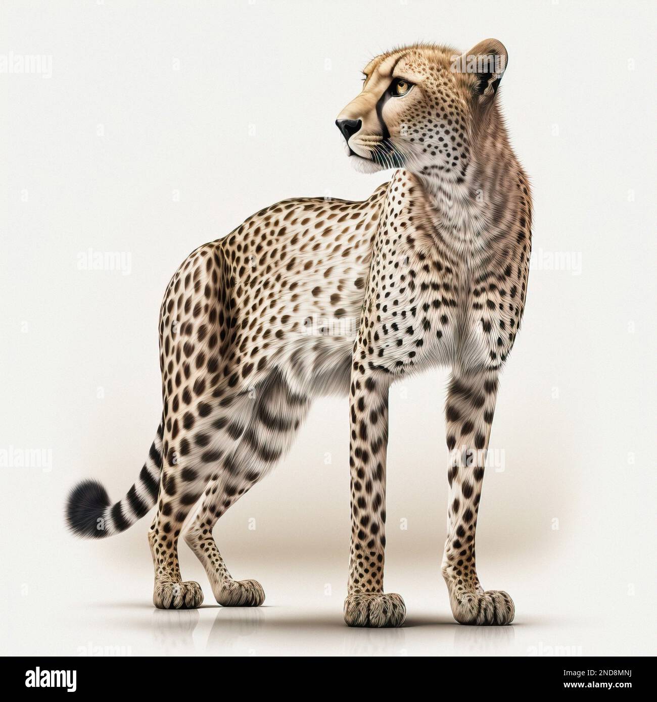 Numérique 3D render of a cheetah isolé sur fond blanc Banque D'Images