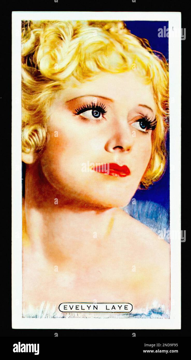 Portrait d'Evelyn Laye - carte à cigarettes vintage 01 Banque D'Images