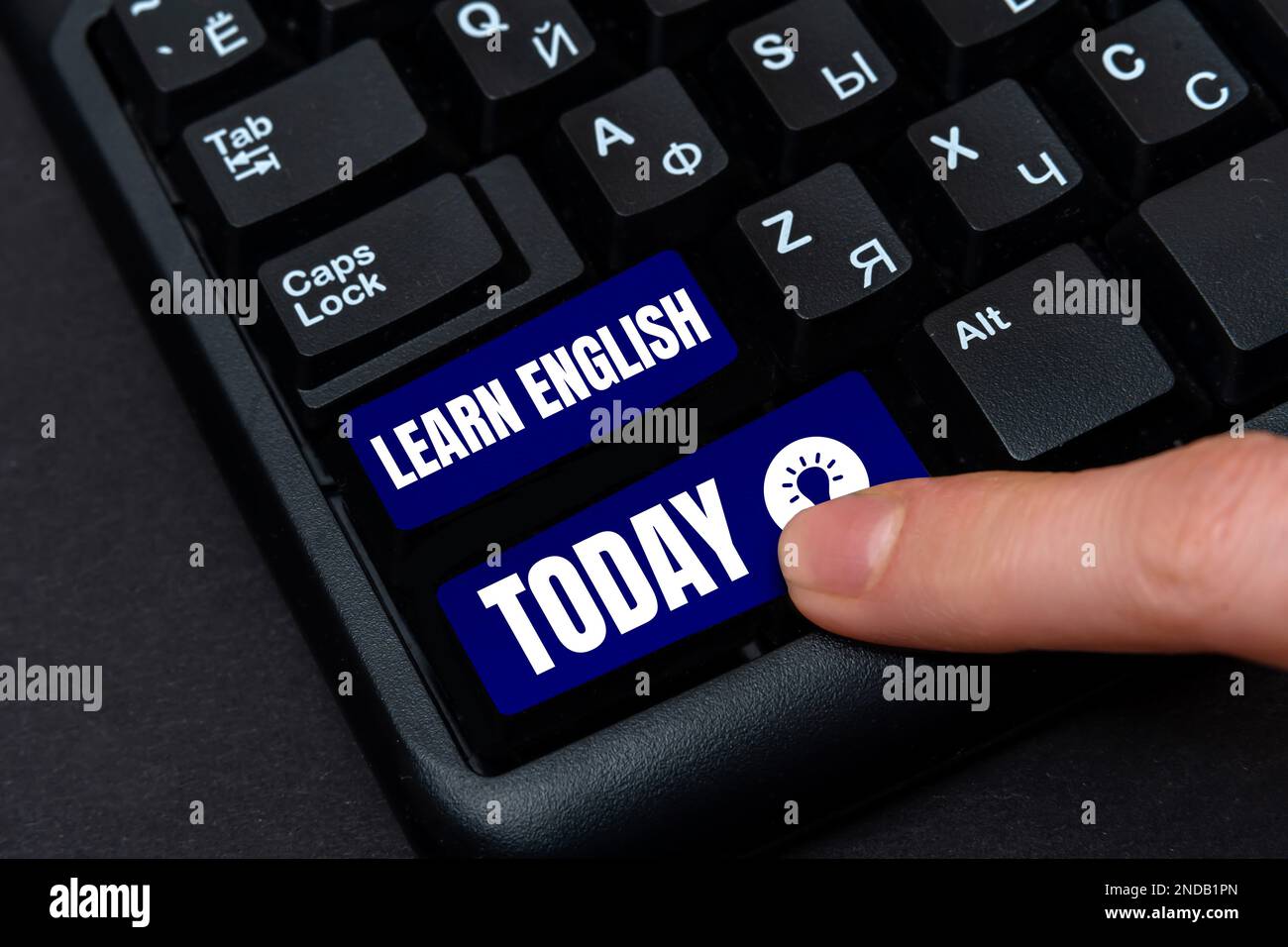 Légende de texte présentant apprendre l'anglais aujourd'hui. Mot pour acquérir ou acquérir des connaissances et des compétences de la langue anglaise Banque D'Images