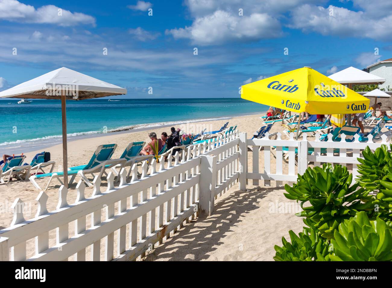 Tropical Turner's Beach, St Marys, Antigua-et-Barbuda, Petites Antilles, Caraïbes Banque D'Images