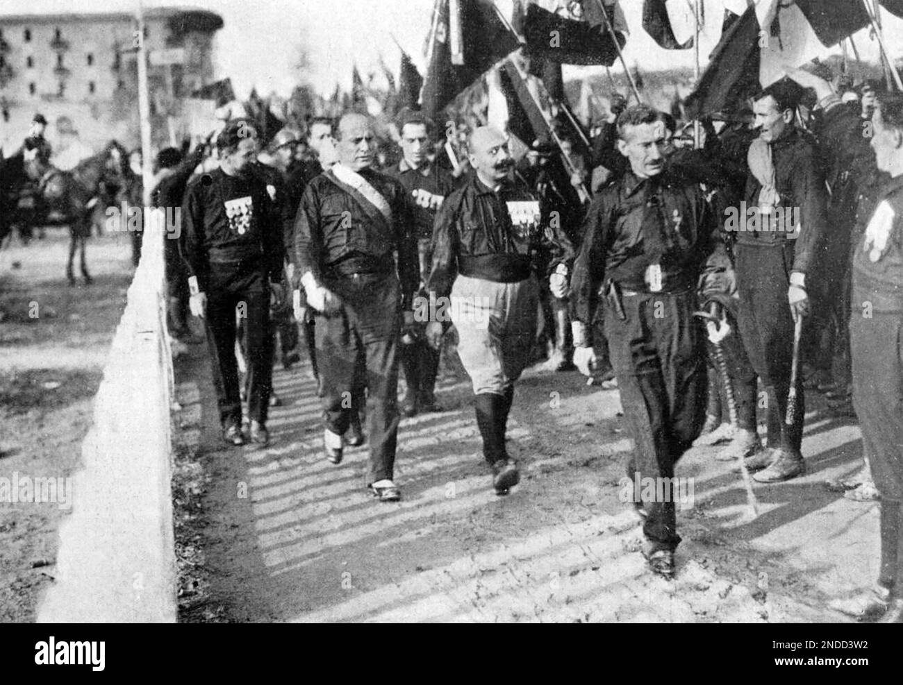 BENITO MUSSOLINI (1883-1945) dictateur italien lors de sa marche sur Rome en 1922 Banque D'Images