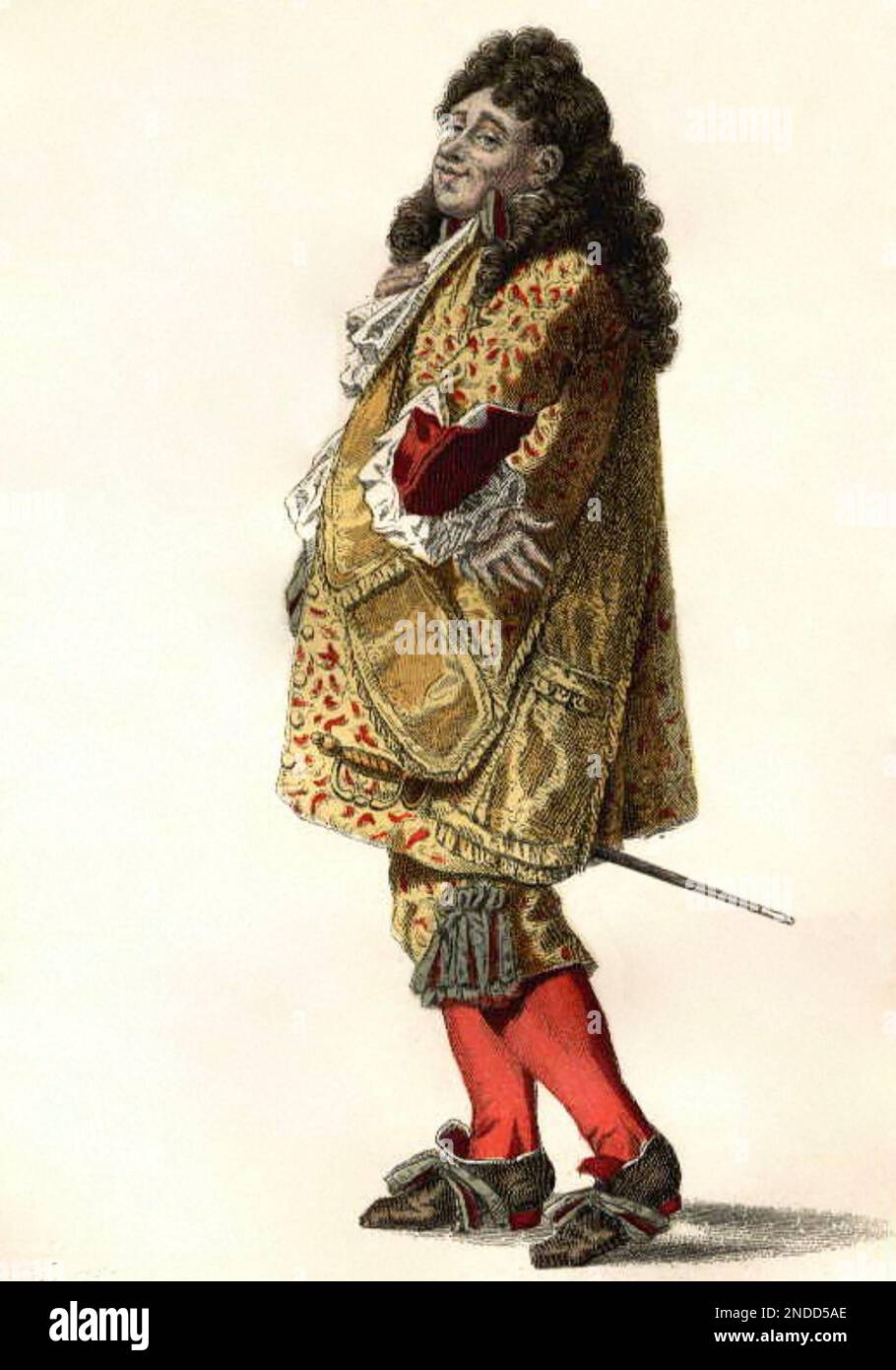 LE BOURGEOIS GENTILHOMME le caractère de Mone. Jourdain de Molière de la pièce du même titre dans une illustration de 19th siècle Banque D'Images
