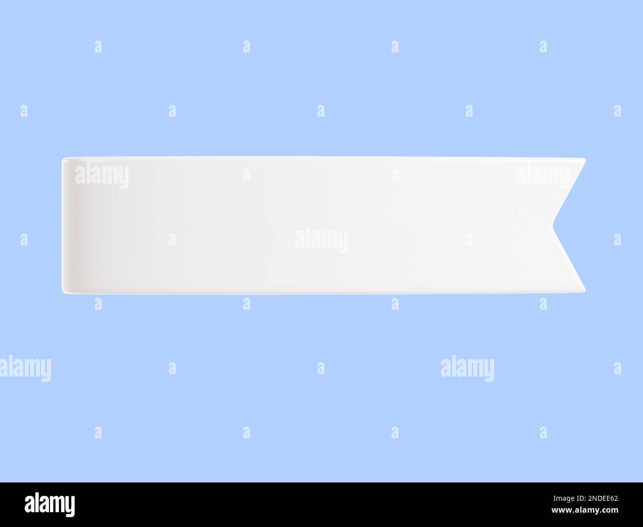 Illustration du rendu de la bannière ruban blanche 3D - simple étiquette ou étiquette de texte pour la vente et le message de promotion. Banque D'Images