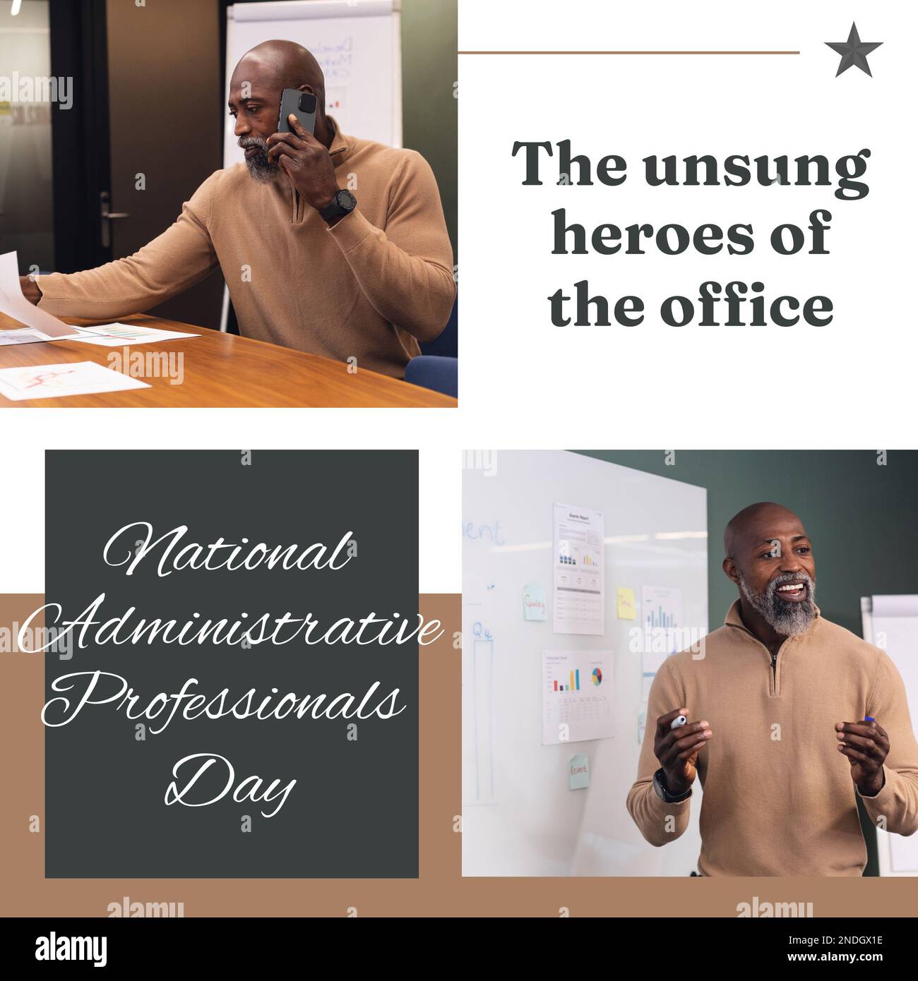 Composition des professionnels administratifs nationaux texte de jour sur homme d'affaires en fonction Banque D'Images