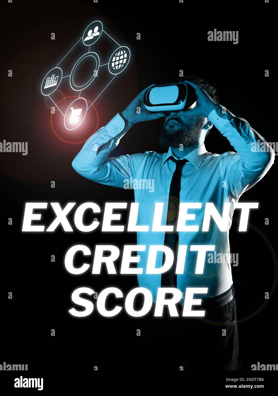 Écriture affichant le texte excellente cote de crédit. Aperçu de l'entreprise Rapport de la situation financière et de la capacité de payer de la personne Banque D'Images