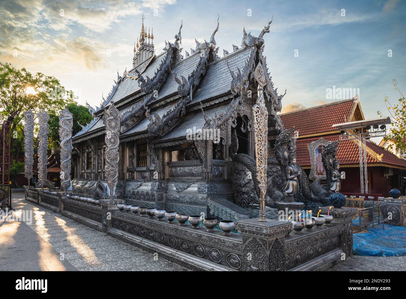 wat si suphan, alias temple d'argent, à chiang mai, thaïlande Banque D'Images