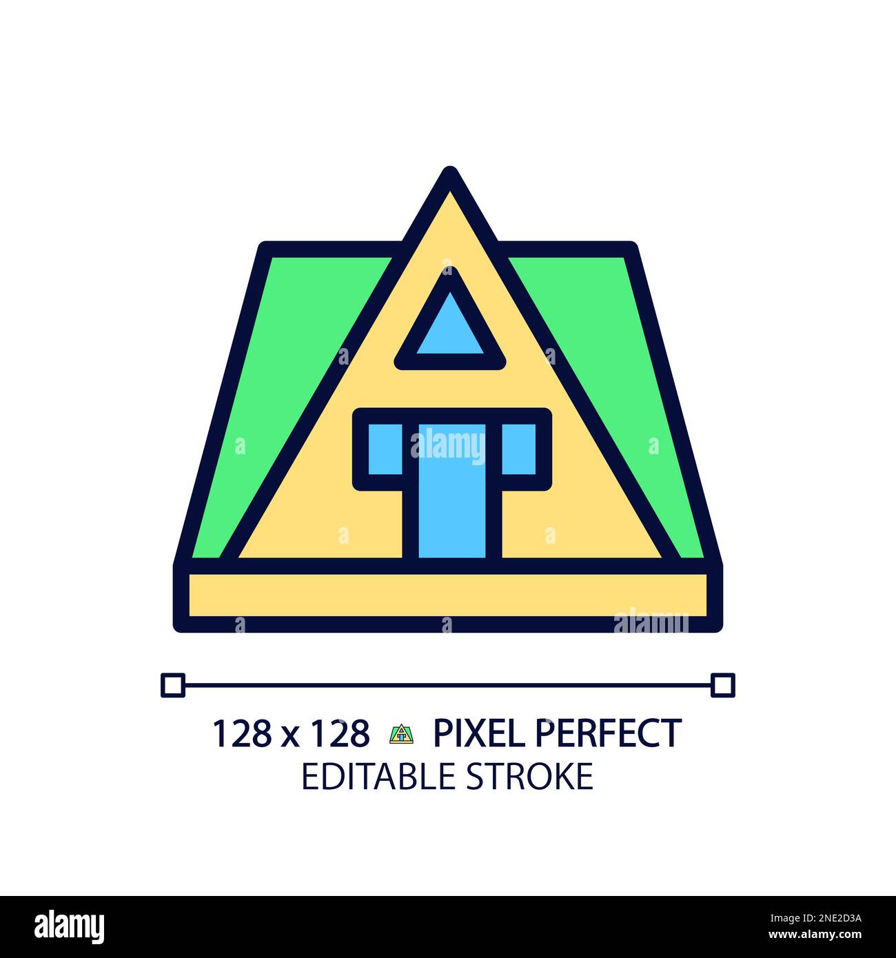 Icône de couleur RVB Perfect pixel de la maison à cadre A. Illustration de Vecteur