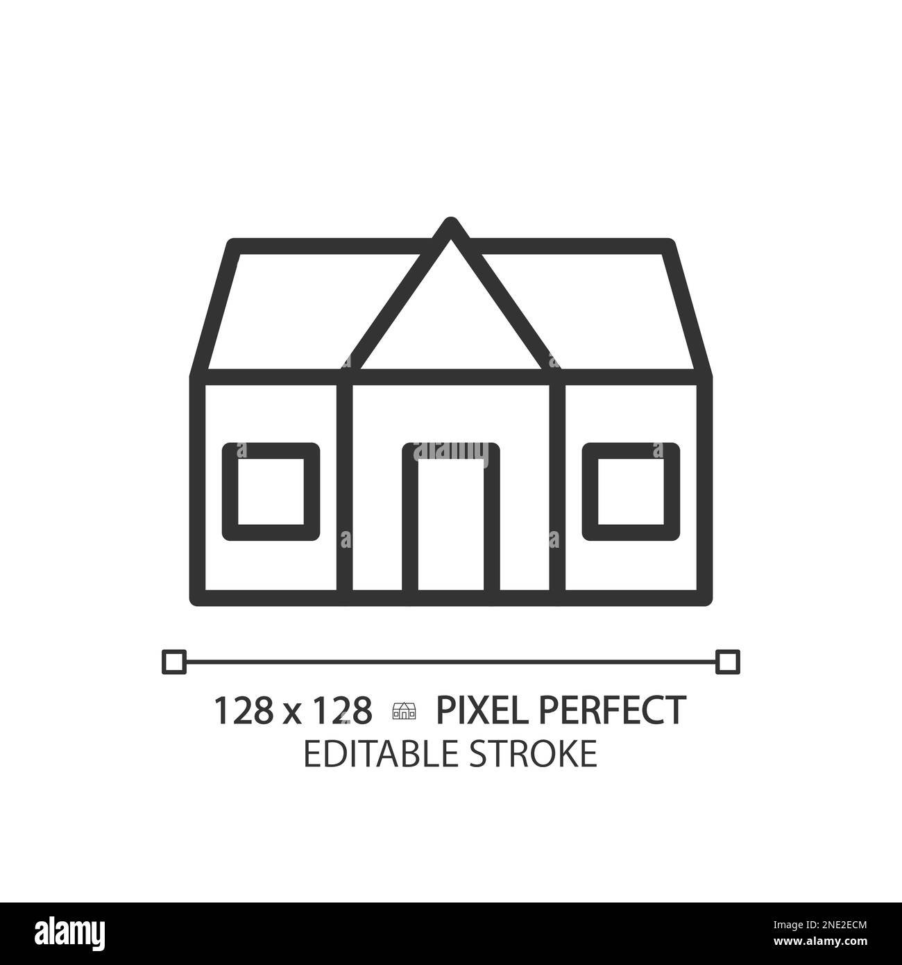 Icône linéaire Cottage pixel Perfect Illustration de Vecteur