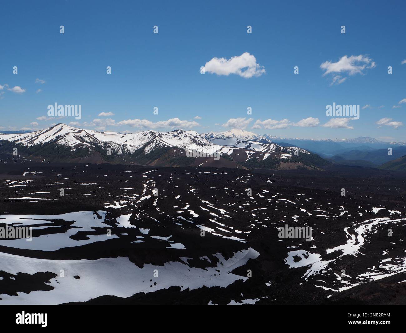 Cratère de Noël dans le volcan Lonquimay. Réserve nationale de Malalacahuello-Nalcas Banque D'Images