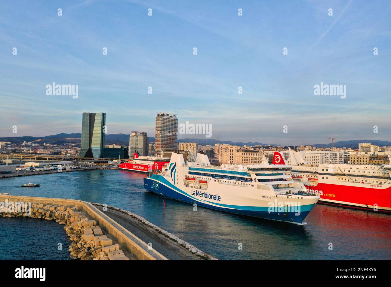 Gilles Bader / le Pictorium - prise de contrôle possible de la Meridionale par CMA CGM - 15/2/2023 - France / BDR / Marseille - prise de contrôle possible de la Meridionale par CMA CGM, la compagnie maritime est dans les sites de l'affréteur CMA CGM Banque D'Images