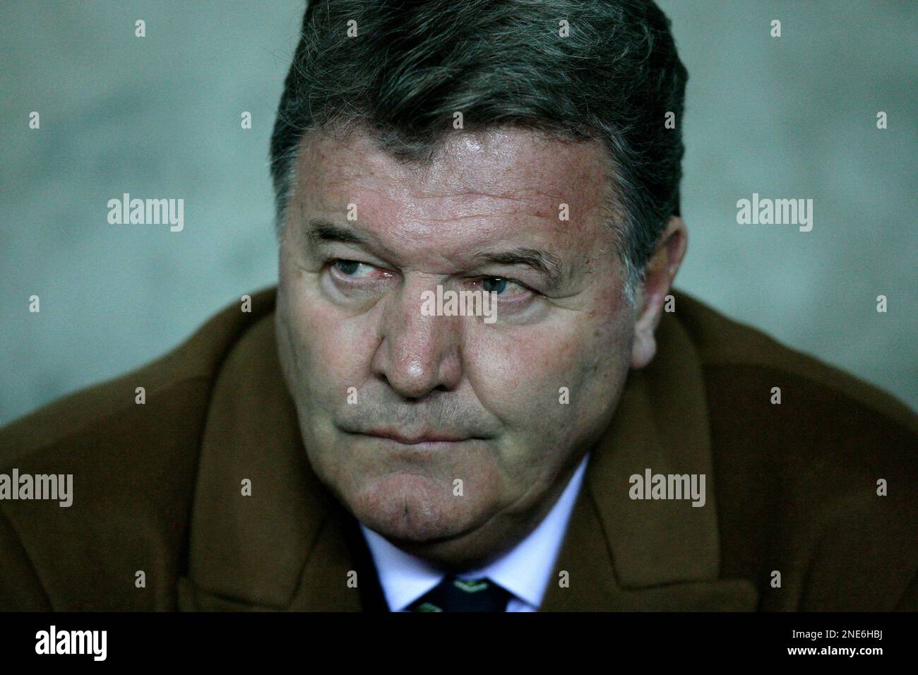 Wales manager John Toshack is seen before his team's 1-0 loss against Sweden in their International Friendly soccer match at Liberty Stadium, Swansea, Wales, Wednesday March 3, 2010. (AP Photo/Jon Super) Banque D'Images