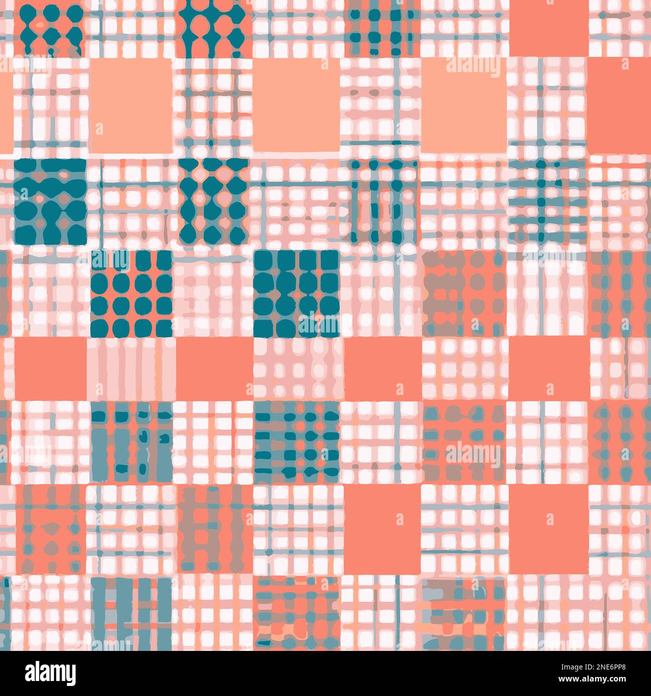 Style d'arrière-plan du vecteur de motif de vérification coloré. Art vectoriel fait main Illustration de Vecteur