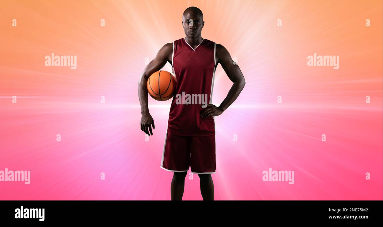Composition d'un joueur de basket-ball masculin avec espace de copie Banque D'Images