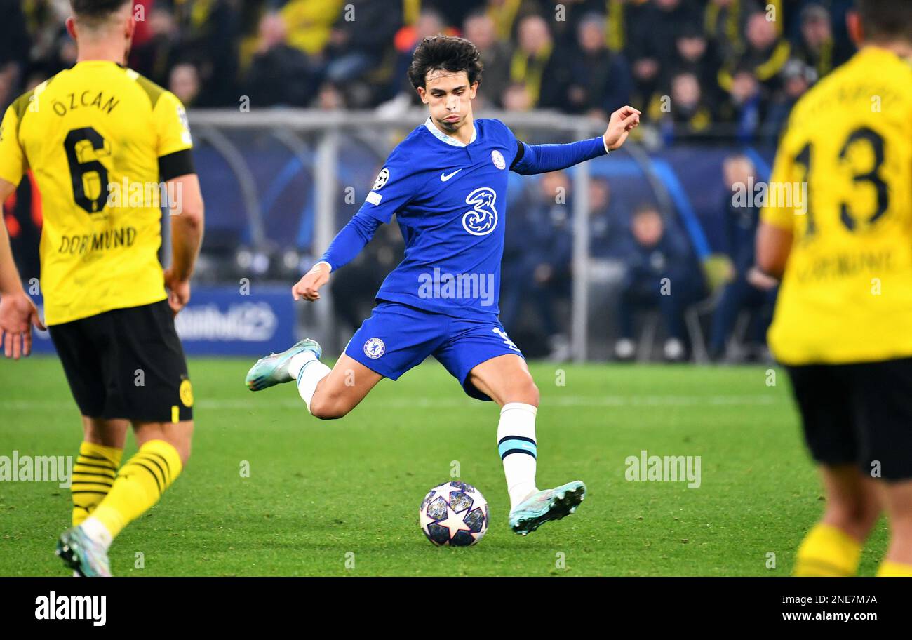 Champions League, Round of 16, signal Iduna Park Dortmund: Borussia Dortmund vs FC Chelsea; Joao Felix (FCC) Banque D'Images Champions League, Round of 16, signal Iduna Park Dortmund: Borussia Dortmund vs FC Chelsea; Joao Felix (FCC) Banque D'Images