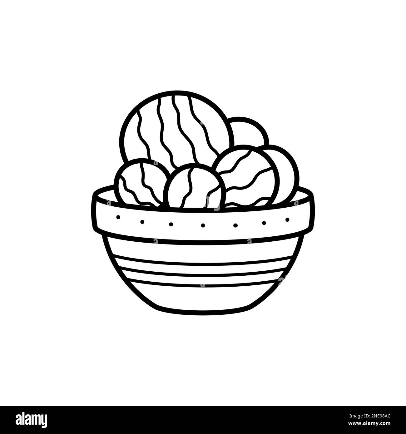 Cactus mignon inhabituel dans un pot. Plante de maison dans le style linéaire doodle. Illustration simple pour enfants. Un élément pour la conception des logos, l'emballage et Illustration de Vecteur