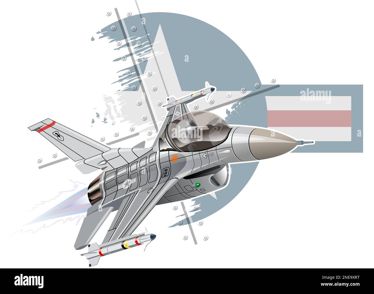 Vector Cartoon avion de chasse à jet militaire.Format vectoriel EPS-10 disponible, séparé par des groupes et des calques, pour un montage facile Illustration de Vecteur