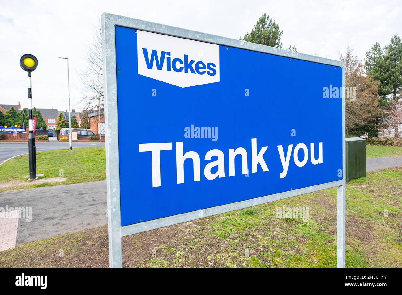 Merci signé par Wickes UK Banque D'Images