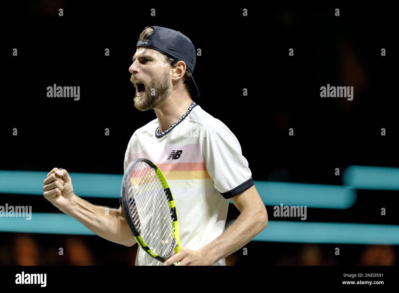 ROTTERDAM - Maxime Cressy (USA) en action contre Alex de Minaur (AUS) le quatrième jour du tournoi de tennis ABN AMRO Open à Ahoy. ANP SANDER KONING pays-bas - belgique sortie Banque D'Images